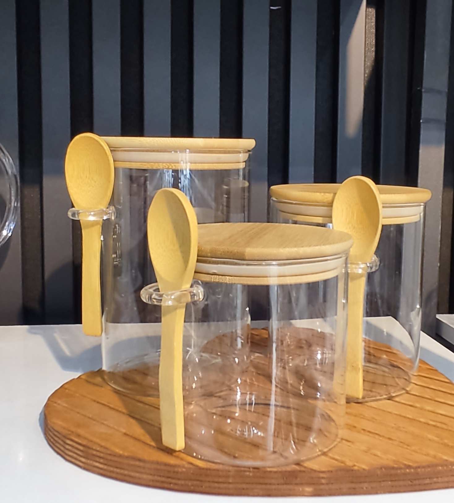 پاسماوری سه تیکه پیرکس با درب بامبو